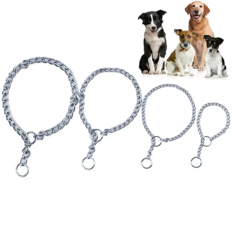 4 Size Stainless Steel Slip Chain Collar For Dog Adjustable Pet Accessories Dog Collar For Small Medium Large Dog Pitpull Collar - petguardiansupplies