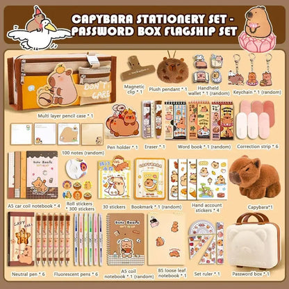 Large Capacity Gift Box Capybara Stationery Set Abundant Cute Back-to-school Gift Kit Pencil Case School Supplies for Students - petguardiansupplies