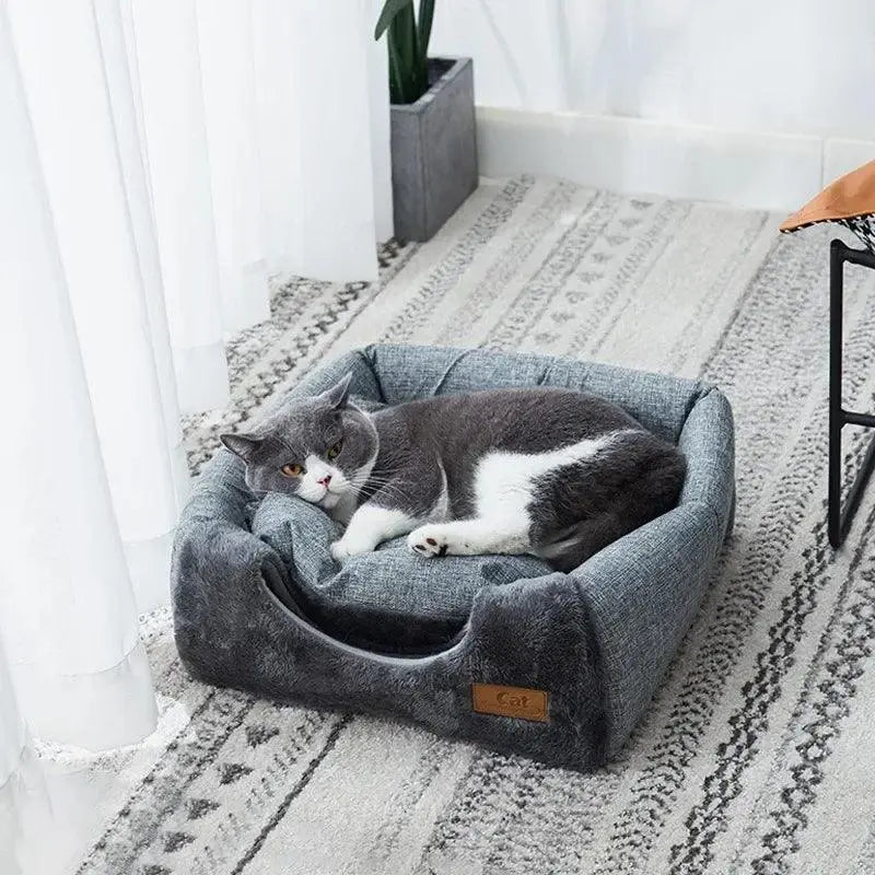 New Triangle Cat Nest Closed Cat House Pet Nest Warm and Thickened Deep Sleep Dog Nest Pet Supplies Closed Cat bed cat tents - petguardiansupplies