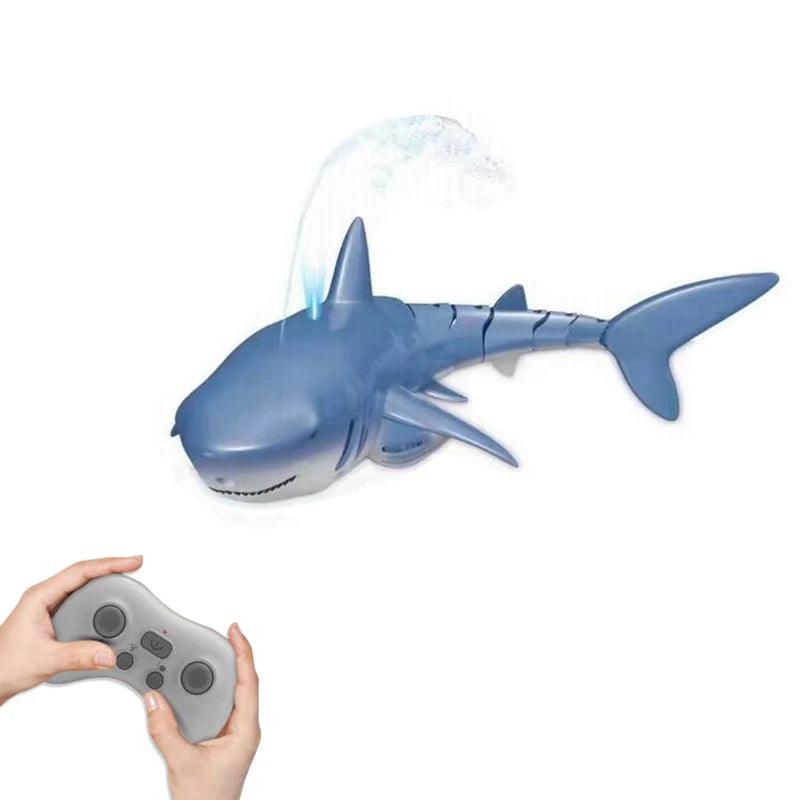 Smart Rc Shark whale Spray Water Toy Remote Controlled Boat ship Submarine Robots Fish Electric Toys for Kids Boys baby Children - petguardiansupplies