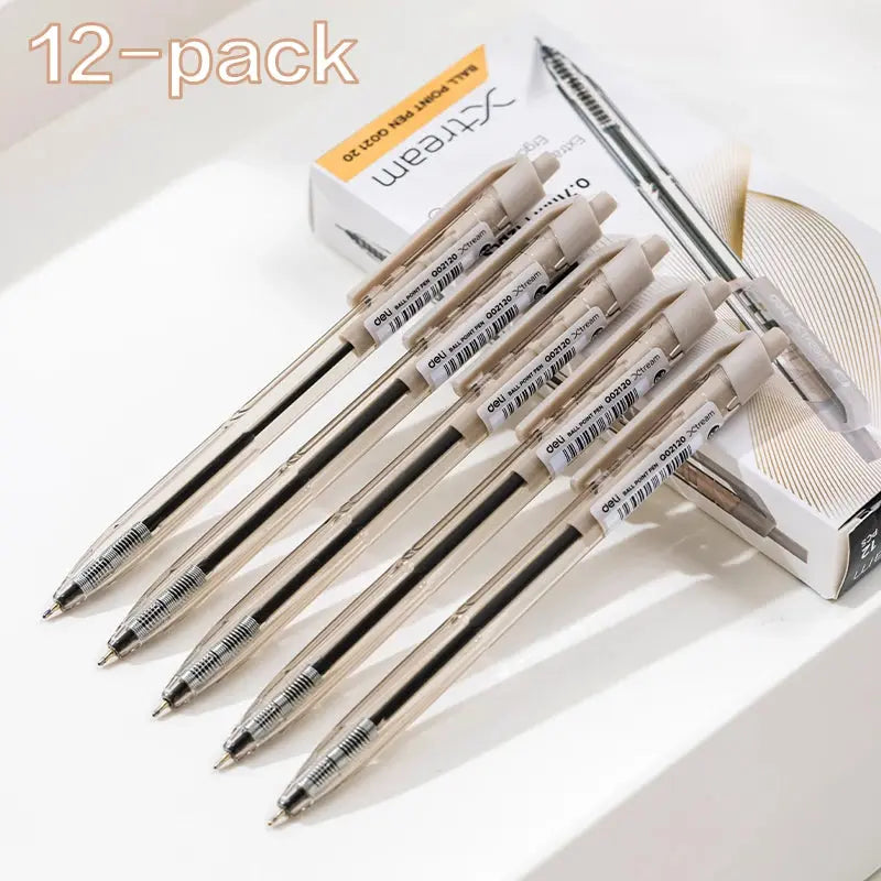 Deli 12PCS/Box Ballpoint Pen 0.7mm Office Gel Pens Smoothing Writing Low Viscosity Ink Writing Pens Office School Stationery - petguardiansupplies