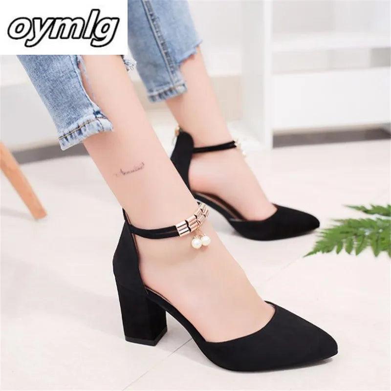 2020 Sandalias femeninas high heels Autumn Flock pointed sandals sexy high heels female summer shoes Female sandals mujer s040 - petguardiansupplies