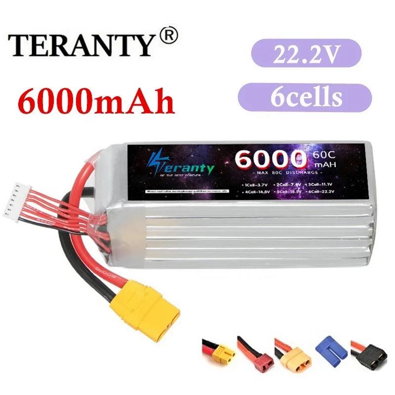 22.2V LIPO Battery RC Lipo 6S 1500mah 2200mah 2700mah 3000mah 4200mah 6000mah 6500mah 9800mah 10400mAh For Drone RC Racing Car - petguardiansupplies