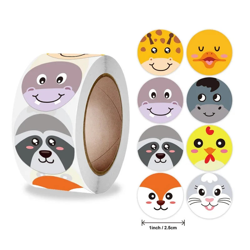 100-500PCS Children's stickers for kids Infantiles Rolling Animal Stickers photocard decor Cartoon Stickers Cute Stationery - petguardiansupplies