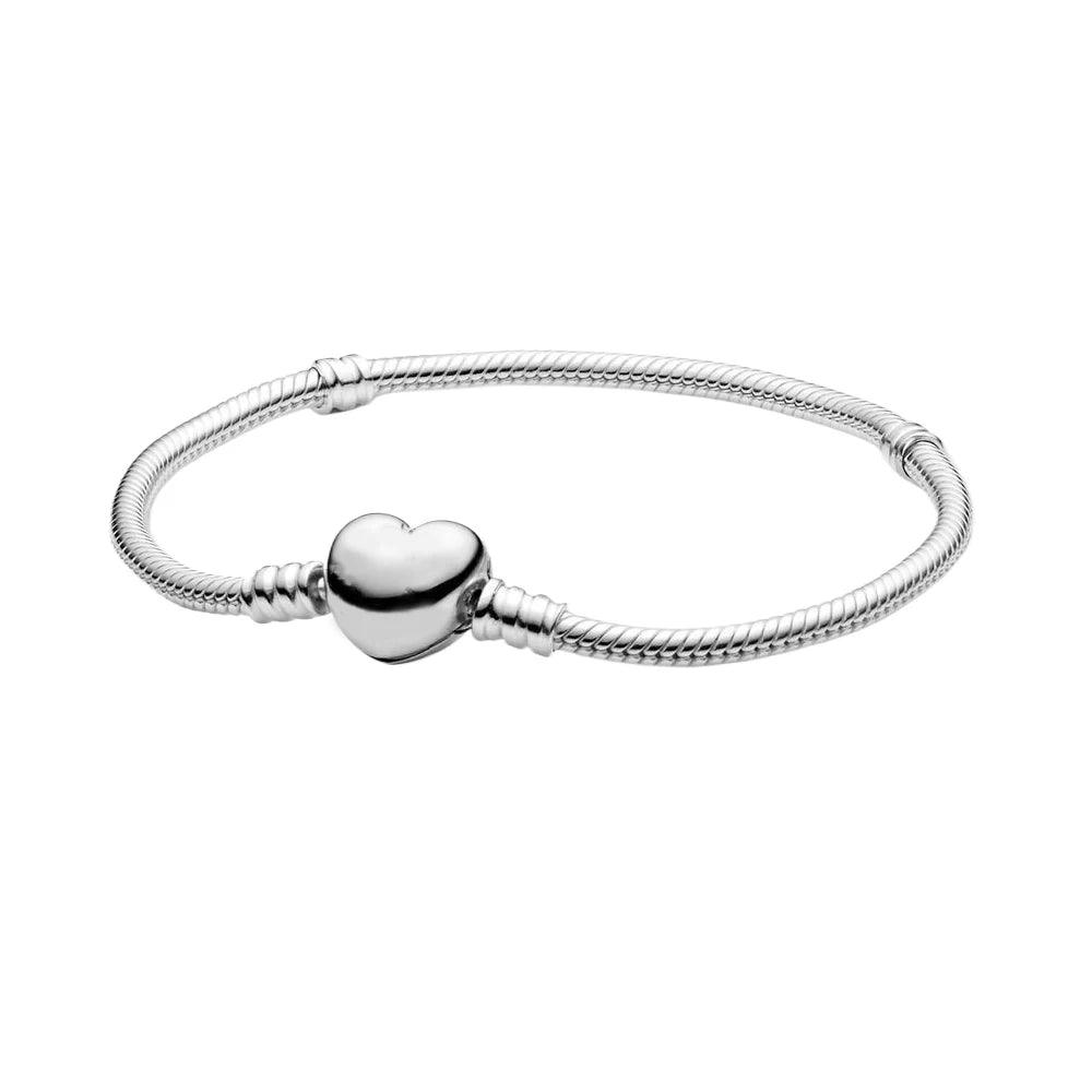 Pandora 925 Silver Moments Heart Closure Bracelet for Women Christmas and Birthday Gifts Fit Original Jewelry Accessories DIY - petguardiansupplies