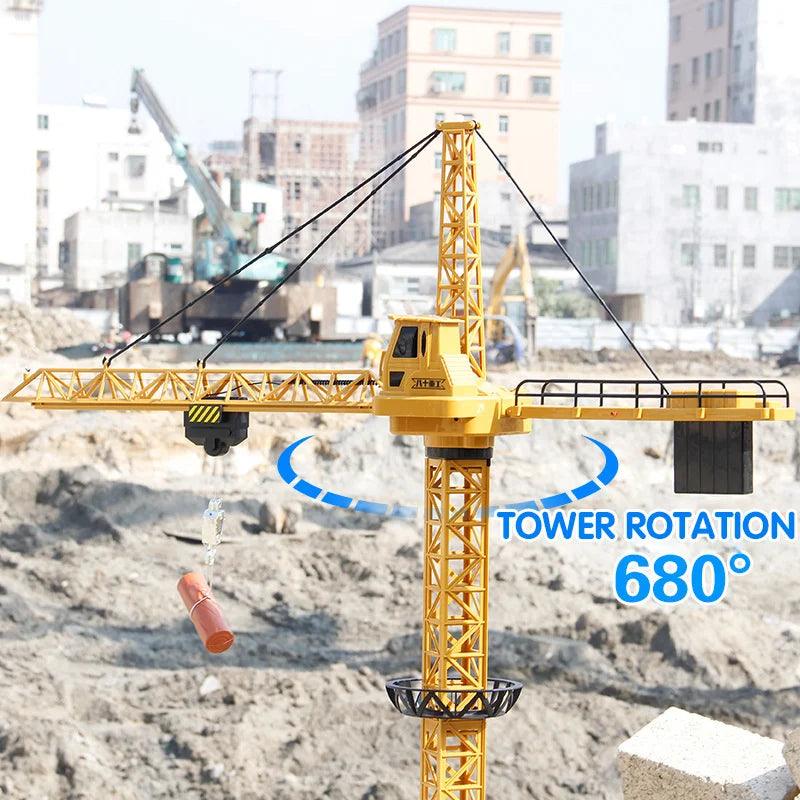 2.4G Remote Control Crane Kids Remote Controlled RC Tower 6CH Crane Construction Site Vehicle Toy Boys Building Dream - petguardiansupplies