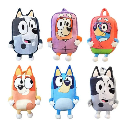 Bluey Family Cosplay Kindergarten Child Cartoon School Bag Bluebin Dog Backpack Kawaii Bluey Orange Dog Children's Backpack Toys - petguardiansupplies