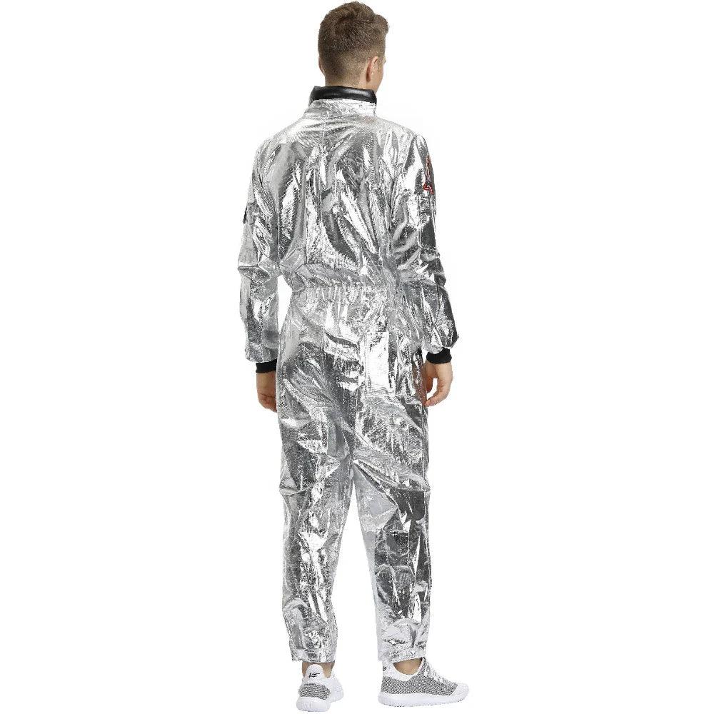 Halloween Christmas Silver Spaceman Men Women Space Suit Adult Children Astronaut Costume Family Party Dress Up Birthday Gift - petguardiansupplies