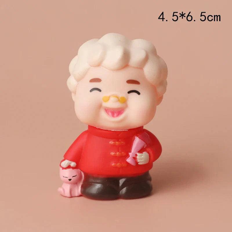 Longevity Grandma Grandpa Cake Topper for Old People Birthday Party Decoration Chinese Blessing Baking Supplies Dessert Gifts - petguardiansupplies