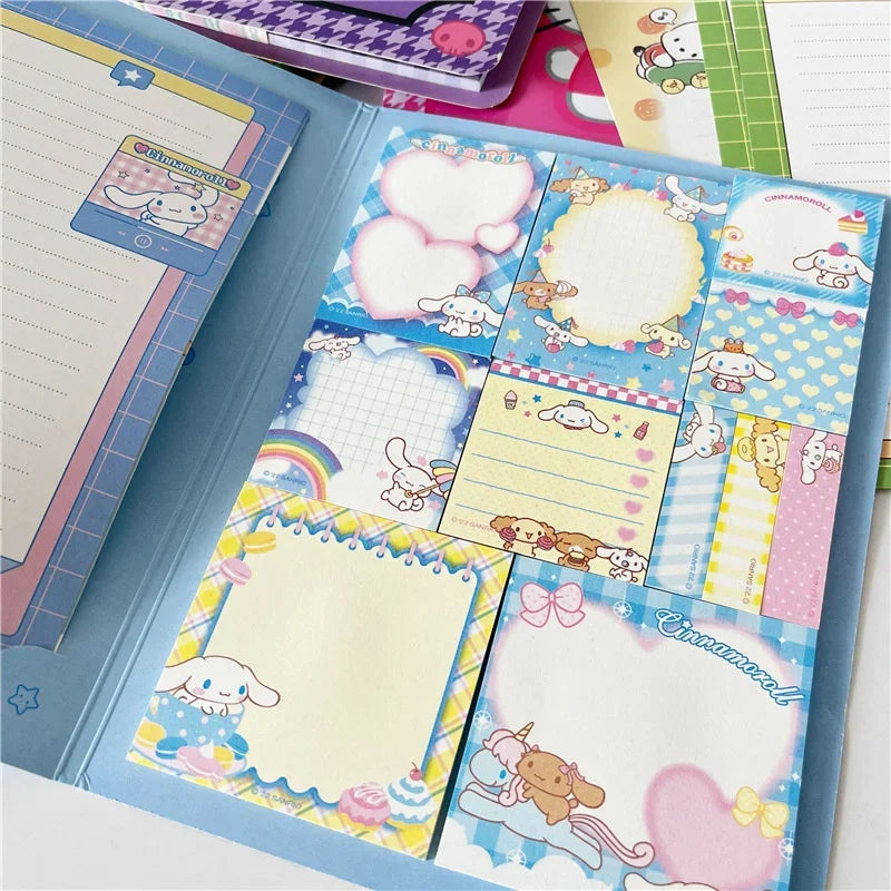 Kawaii Cartoon Hello Kitty Paste Sticky Note Mymelody Cinnamoroll Cute Kuromi Notebook Student School Office Stationery - petguardiansupplies