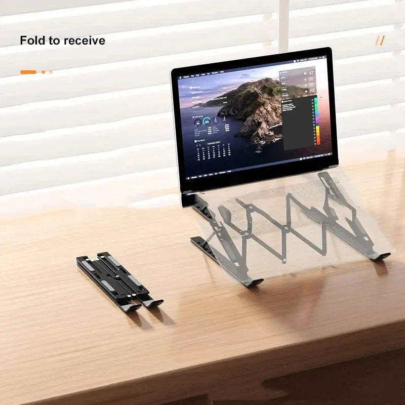 Hot Selling New Product Adjustable Laptop Stand Folding Portable Desktop Stand Foldable Stand Suitable for Laptop Lifting Vertic - petguardiansupplies