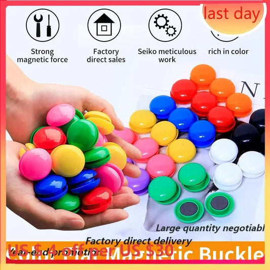 10/50/150pcs D20 Magnetic Bead Magnet Fridge Pin Colorful Round Whiteboard Blackboard Refrigerator Push Door Stickers Chess - petguardiansupplies