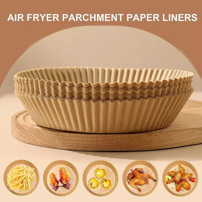 150Pcs Air Fryer Disposable Paper Non-Stick Airfryer Baking Papers Round Air-Fryer Paper Liners Paper Kitchen Accessories - petguardiansupplies