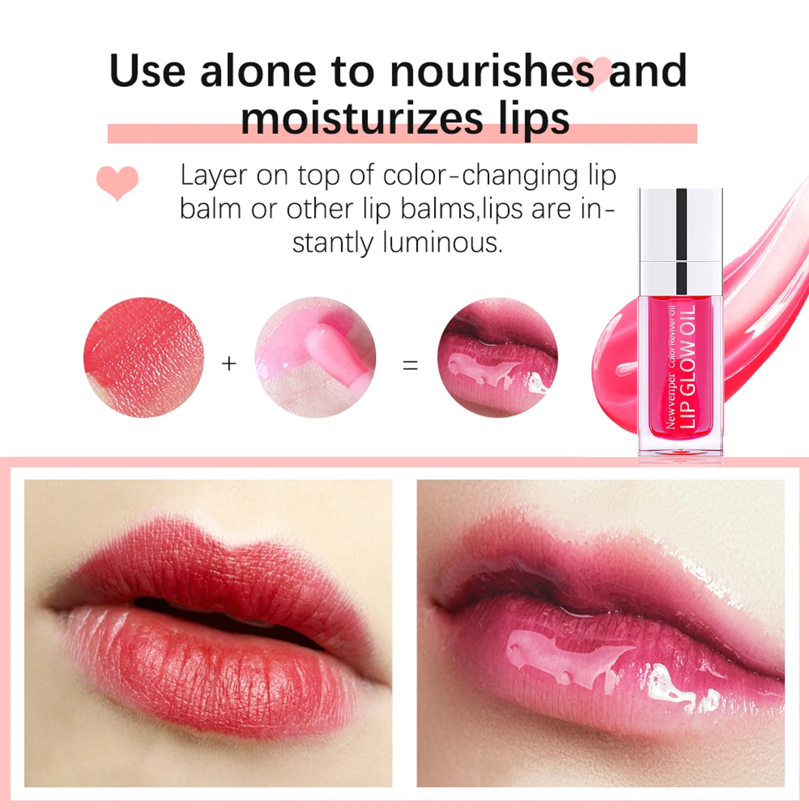 Hydrating Lip Glow Oil Long-Lasting Moisturizing Lip Balm for Smooth Plumping Lip Gloss - petguardiansupplies