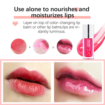 Hydrating Lip Glow Oil Long Lasting Plumping Lip Gloss Moisturizing Transparent Toot Lip Balm for Dry Lips Lip Care - petguardiansupplies