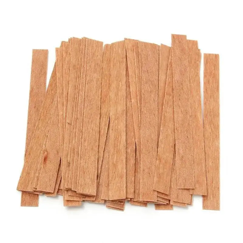 50Pcs 6mm 8mm 12.5mm 13mm Wooden Candles Wick with Sustainer Tab Candle Wick Core for Candle Making Supply Soy Parffin Wax - petguardiansupplies