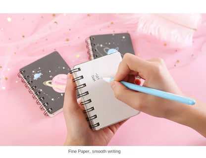 1 Pcs Planet Flip Coil Book Student Portable Pocket Notebooks Mini Notebook A7 Mini Notes School Supplies Office Stationery - petguardiansupplies