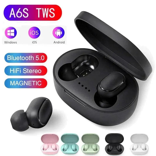 2023 A6S TWS Wireless Bluetooth Headphones Sport in Ear Earphone With Microphone Mini Pods Earbuds Noise Cancelling Headsets - petguardiansupplies