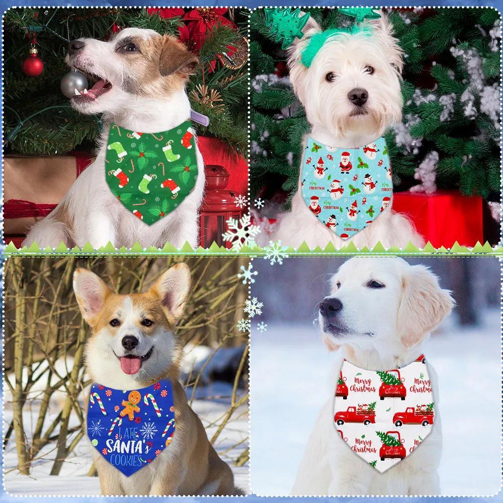 50PCS Dog Bandana Christmas Dog Grooming XLChristmas Bandanas Scarf For Large Dogs Bulk Bandanas Dog Grooming Accessories - petguardiansupplies