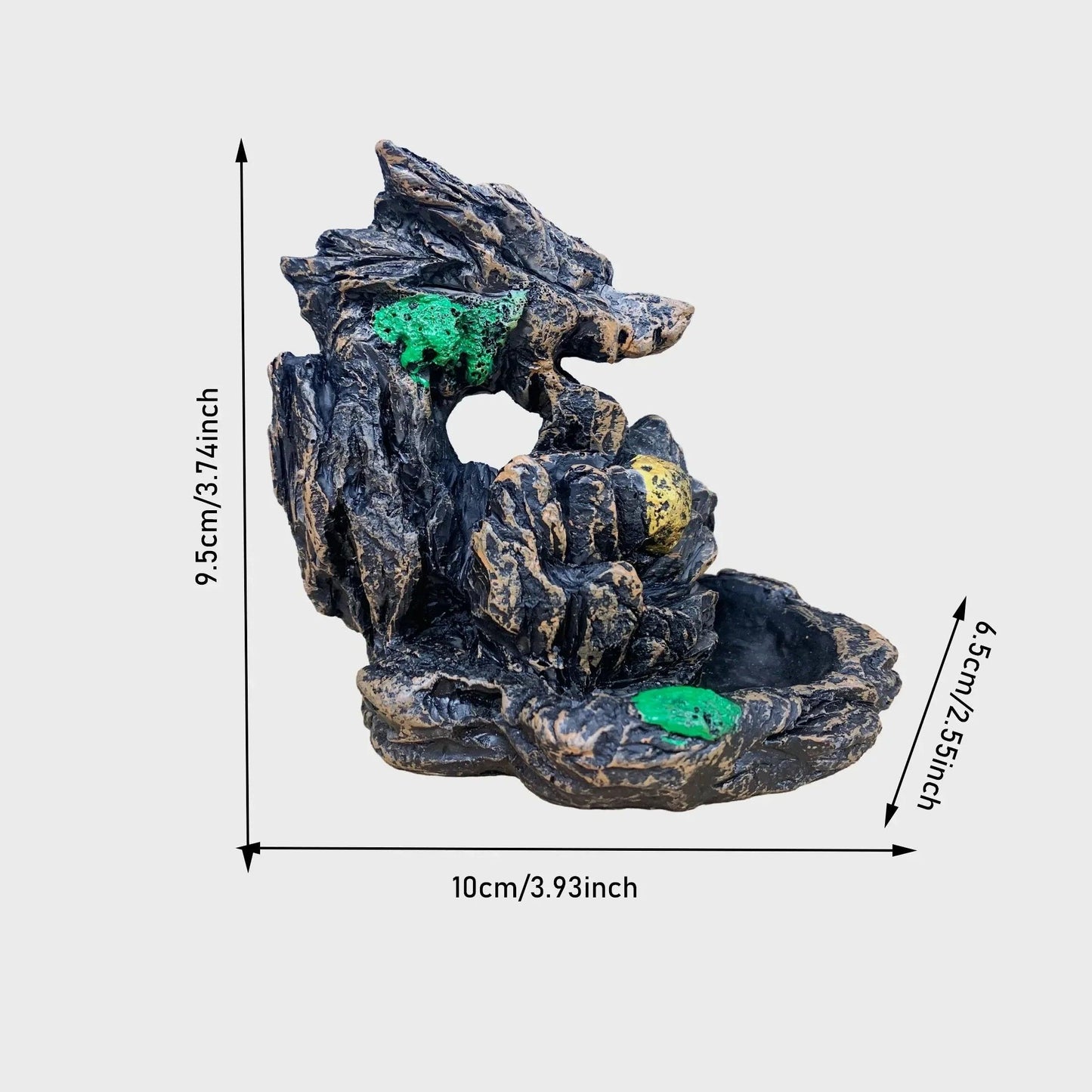 1pc Resin Auspicious Dragon Spitting Incense Burner Waterfall Backflow Incense Holder Home Ornament (Without Incense) - petguardiansupplies