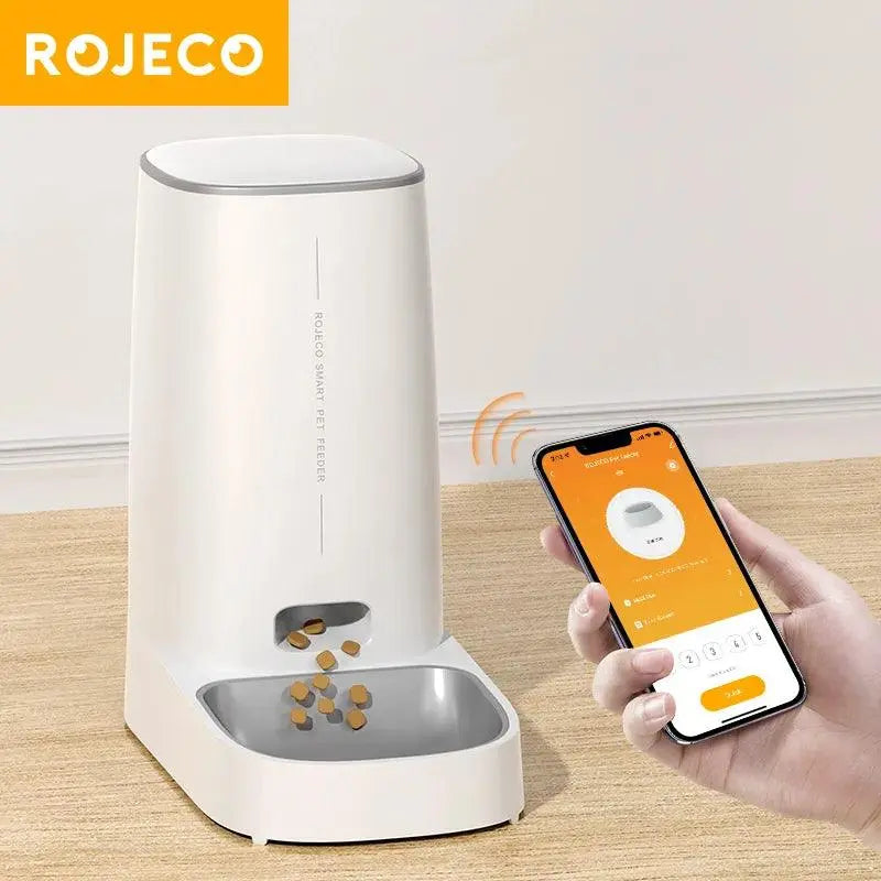 ROJECO Automatic Cat Feeder Pet Smart WiFi Cat Food Kibble Dispenser Remote Control Auto Feeder For Cat Dog Dry Food Accessories - petguardiansupplies