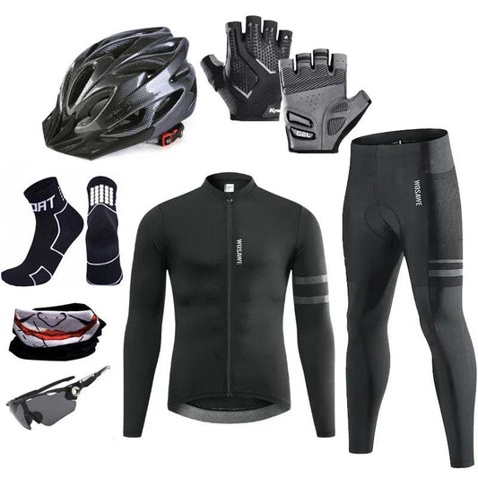 Mountain Bike Clothing Men Cycling Jersey Set Pro Team Road Bicycle Wear Autumn Spring Thin Long Sleeve Riding Suit Full Kits - petguardiansupplies