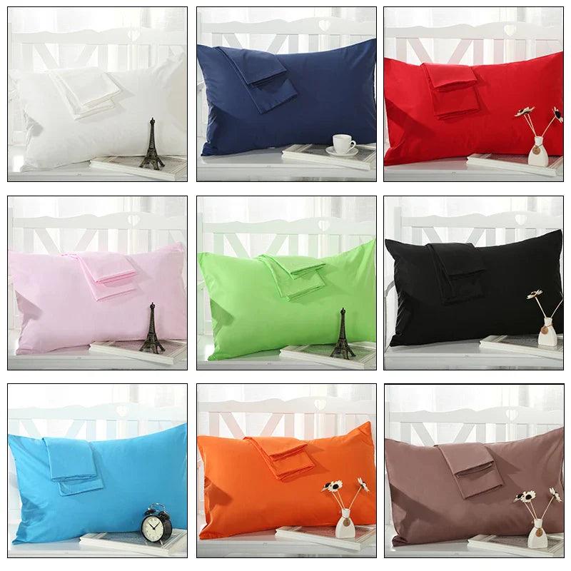 1pc 100% Cotton Pillowcase Soft Pure Egyptian Cotton 400 Thread Count Solid Color Pillow Cover Multi-color Travesseiro 48*74cm - petguardiansupplies