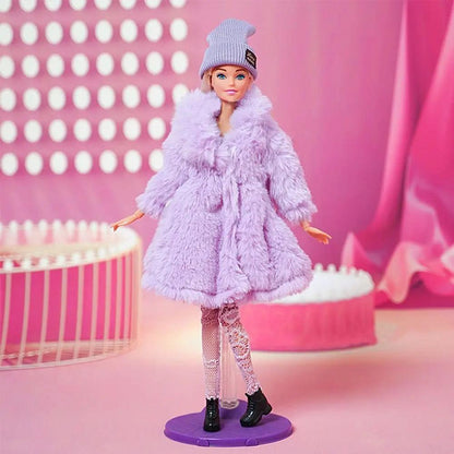 1 Set Fashion 30cm Doll Plush Overcoat Casual Wear Doll Winter Hats Socks Coat Tops for 1/6 Doll Clothes Cute Dolls Accessories - petguardiansupplies