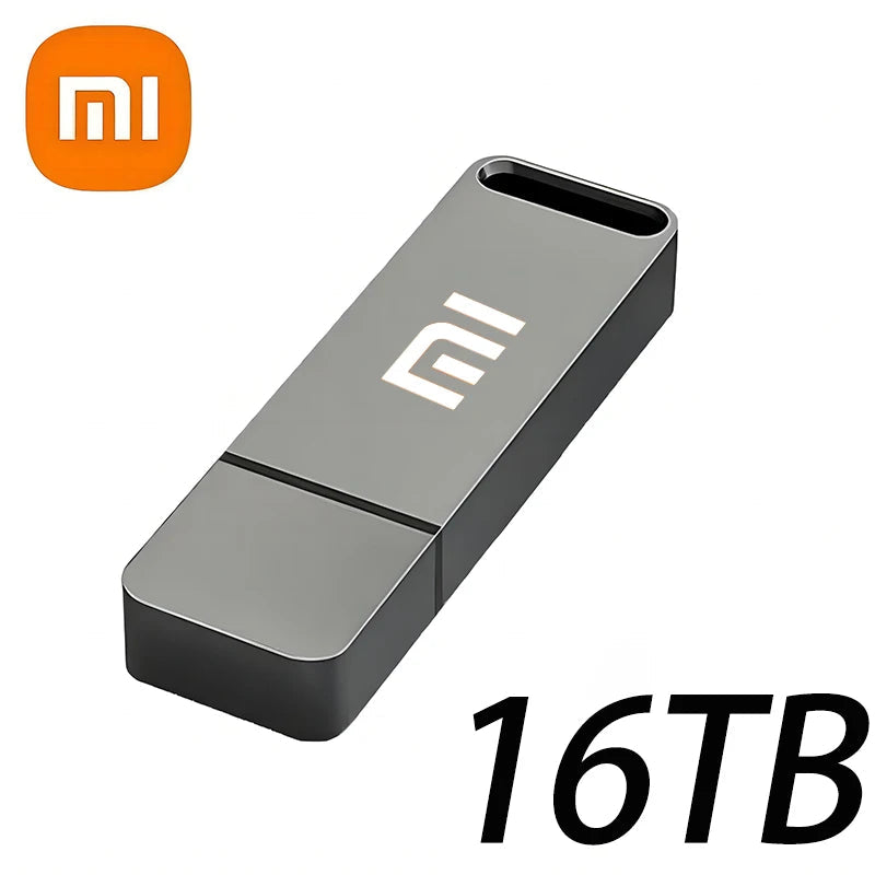 Xiaomi 16TB Flash Drive USB3.2 High Speed Transfer Metal Type C U Flash SSD Portable Mini Flash Drive Memory Waterproof U Drive - petguardiansupplies