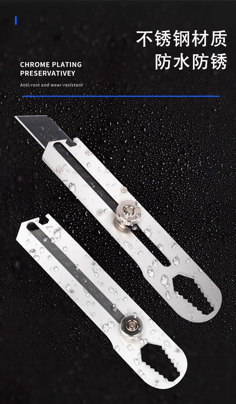 New 10 in 1 Knife Variable Cleaning Shovel нож канцелярия 칼 Stainless Steel Stationery Utility Knife Cutter Bottle Opener Wrench - petguardiansupplies