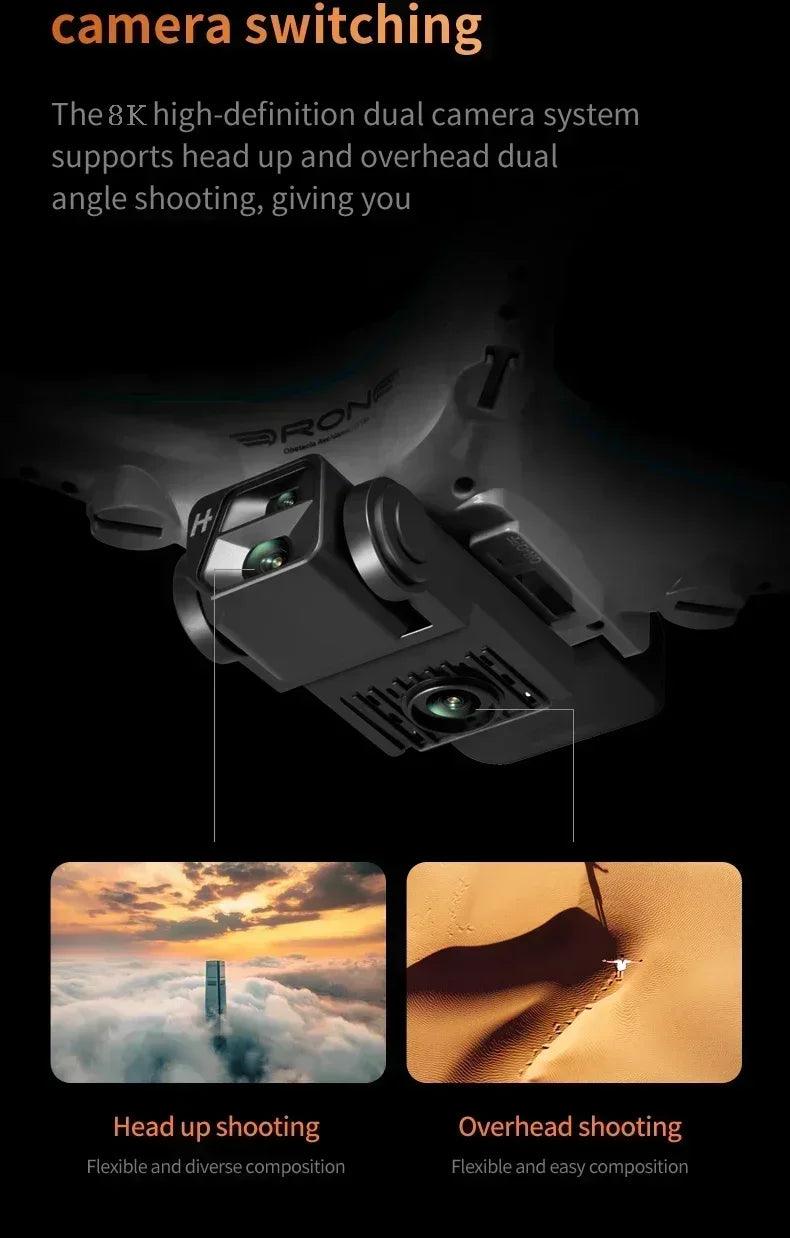 KY102 Drone Professional 8K HD Dual Camera Aerial 360 Obstacle Avoidance Optical Flow Four-Axis RC Aerocraft Drone 2024 New Toy - petguardiansupplies