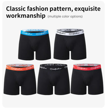 5/10 Pack Multi-size Teenagers To Adults Men's Boyshort Leisure Sports Joker Elastic Waist Long Men's Underwear Can Be Parent-ch - petguardiansupplies