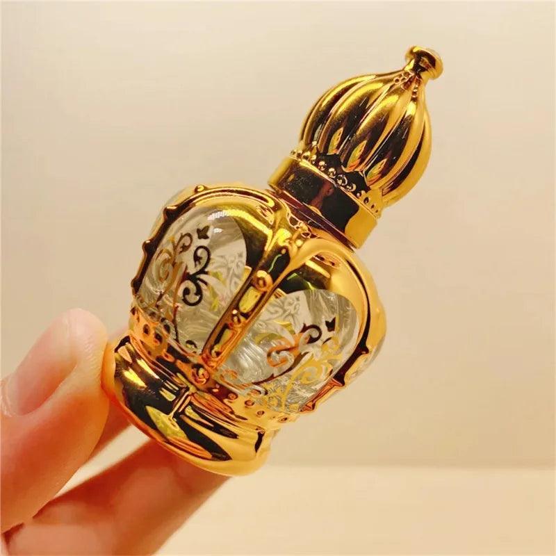 15ml 4 Random Patterns Luxury Golden Essential Oil Roller Bottle Refillable Perfume Bottle Glass Roll-On Essential Oil Bottle - petguardiansupplies