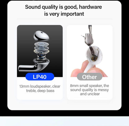 Lenovo LP40 Earphones TWS Wireless Bluetooth 5.0 Earbuds Bass Touch Control Stereo Noise Reduction Long Standby Original Choice - petguardiansupplies