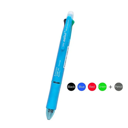 Creative 5 In 1 Erasable Gel Pen 0.7mm Blue Black Red Green Magic Refills 0.5mm Mechanical Pencil Writing Painting Stationery - petguardiansupplies