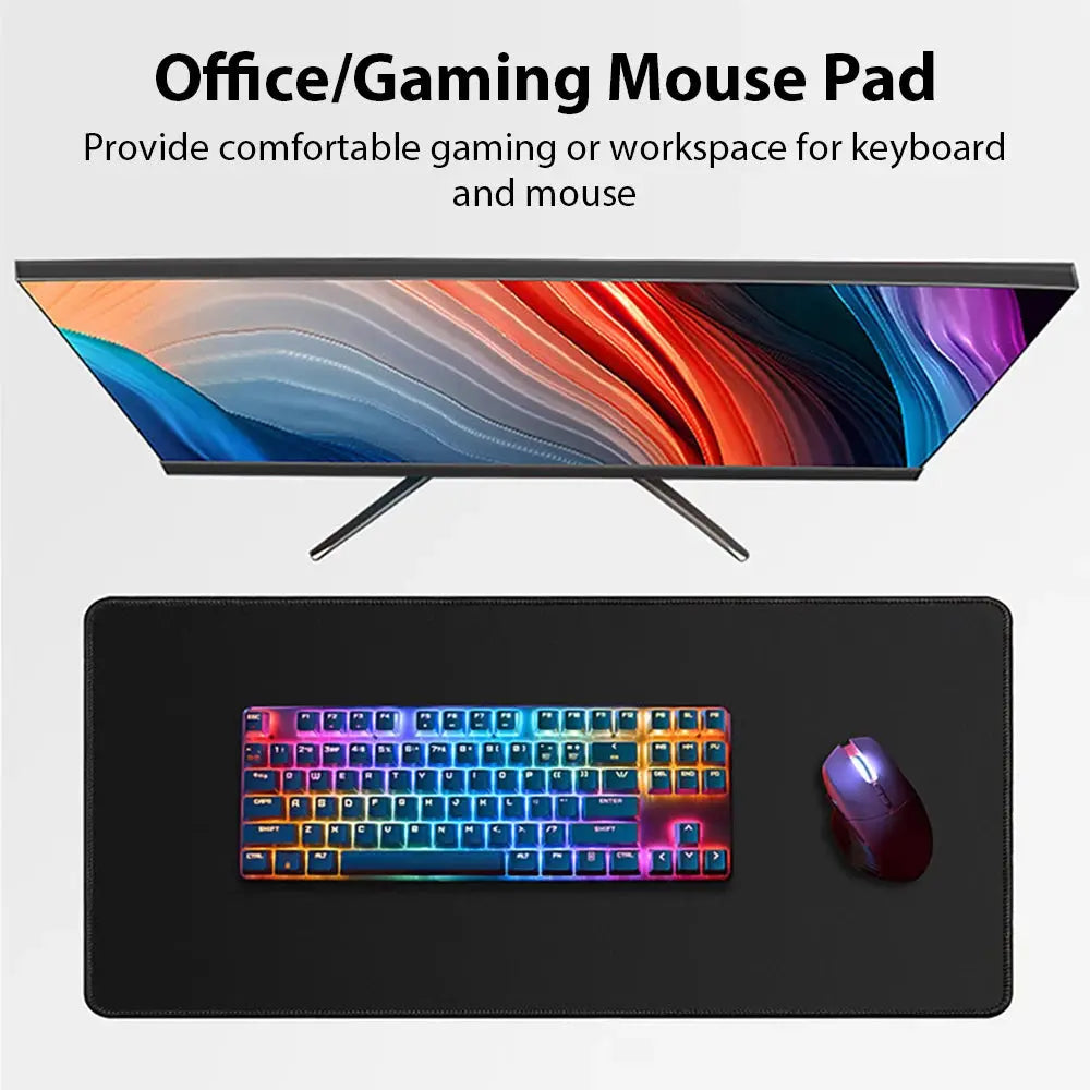 Large Mouse Pad Anti-Slip Rubber Mouse Mat Computer PC Gamer Desk Mat Stitched Edge Large Office Gaming Mousepad Accessories XXL - petguardiansupplies