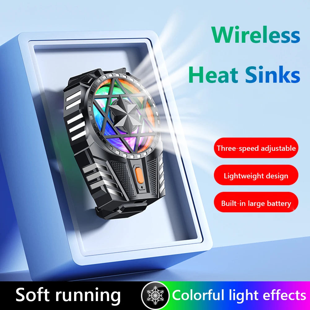 Mobile Phone Radiator with RGB Lights Adjustable Speed Silent Cooler for Gaming and Streaming - petguardiansupplies