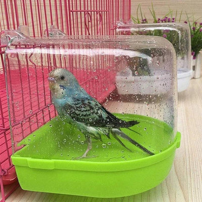 Pet Bird Bath Box Bird Cage Accessory Bathing Tub for Small Brids Parakeet Budgerigar Lovebirds Small Animals - petguardiansupplies