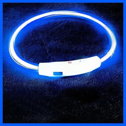 40/50/70cm Led Dog Collar USB Rechargeable Pet Dog Night Luminous Charge Collar Glowing Necklace Collar Safety Night Light - petguardiansupplies