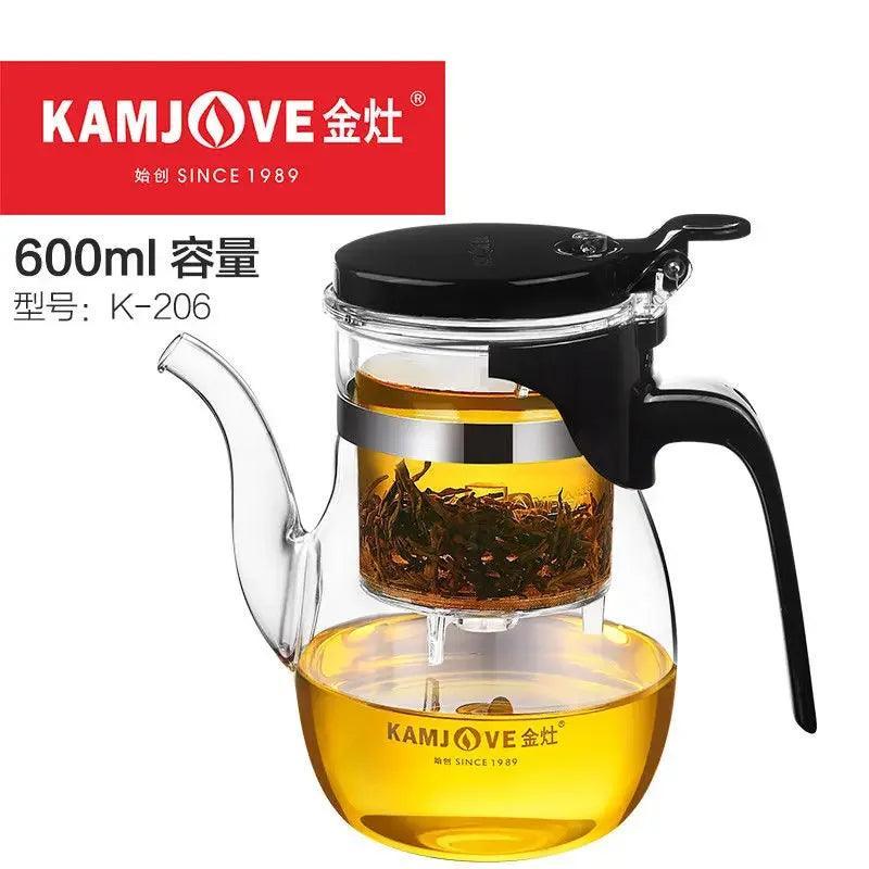 Various Kamjove Glass Kungfu Teapot PiaoYi Bei Convenient Teacup Kungfu Tea Set Press AUTO-OPEN Art Tea Cup - petguardiansupplies