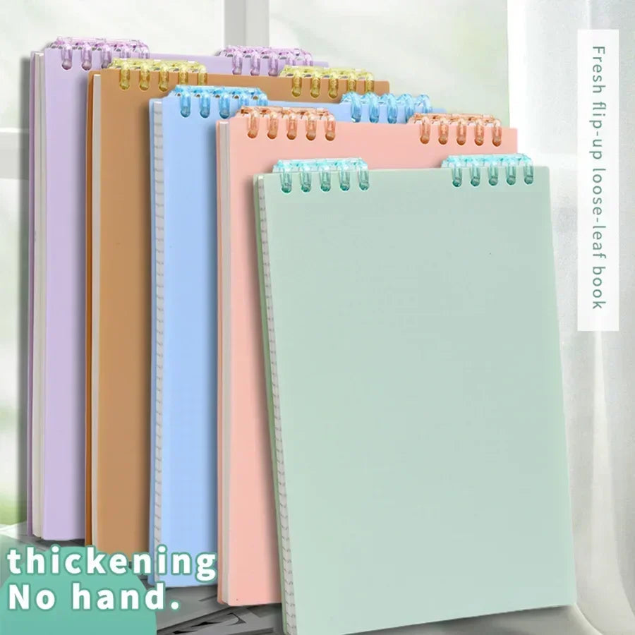 A5 60 Sheets Thick Notebook Spiral Binding Loose-leaf Notebooks with Lines Pages for Students School Office Stationery Supplies - petguardiansupplies