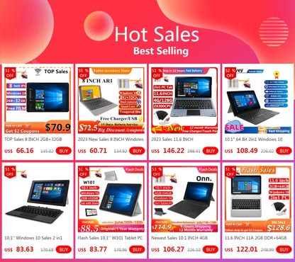 2in1 Tablet PC Hot Sale 12.2 INCH 2GBDDR+64GB W122 Windows 10 N4000 With Docking Keyboard Dual Cameras HDMI-Compatible WIFI - petguardiansupplies