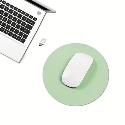 Round Mouse Pad Single-sided Solid Color Universal Non-slip Pad Mouse Pad Suitable for Laptop Office Leather Gaming Mouse Pad - petguardiansupplies