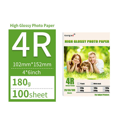 Multi Specification High Gloss Photo Paper 3R 4R 5R A4 Photo Printing Paper Inkjet Printer 180G Glossy Single-Sided Photo Paper - petguardiansupplies