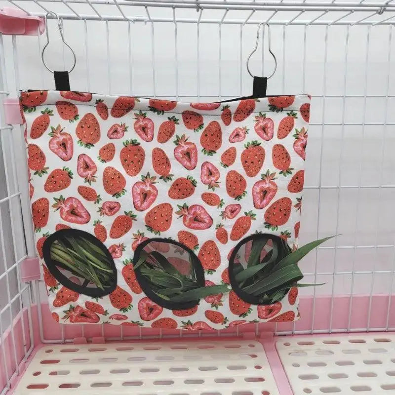 Hanging 2/3 Holes Hay Bag for Bunny Guinea Pigs Small Animal Feeder Rabbit Food Dispensers Bag Cage Accessories Pet Feeding Bag - petguardiansupplies