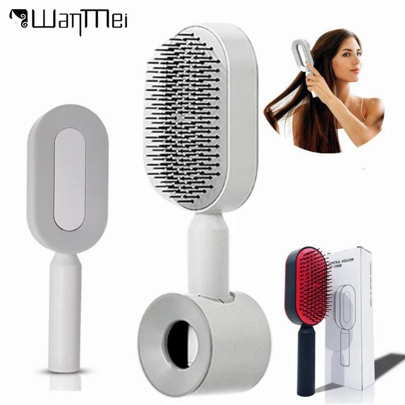 Self Cleaning Hairbrush Women Hair Brush One-key Cleaning Hair Loss Airbag Scalp Massage Comb Anti-Static Hairbrush Dropshipping - petguardiansupplies