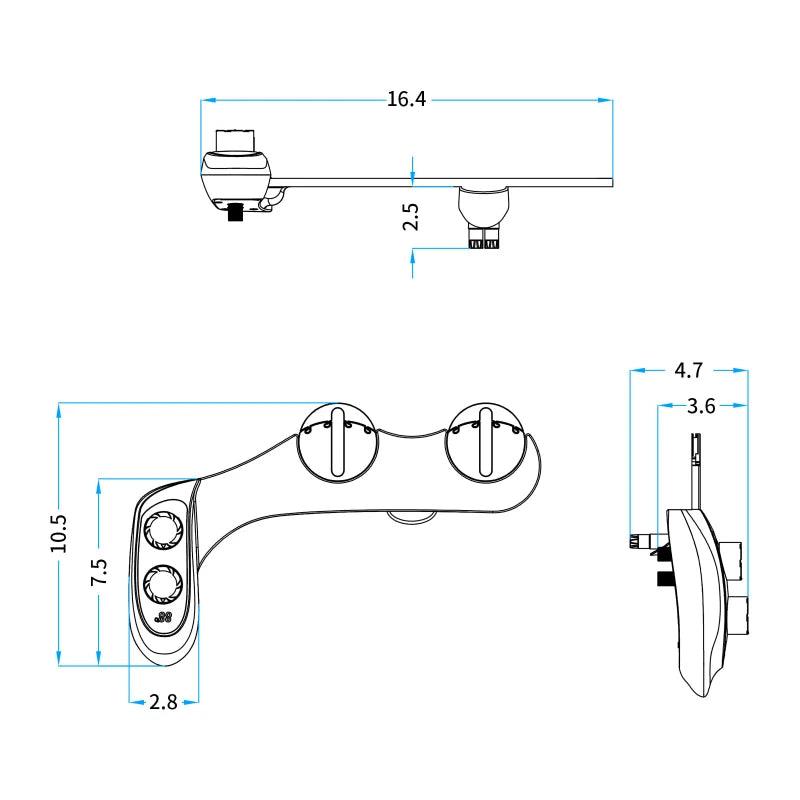 Toilet Bidet Digital Display Women's Washer Temperature Adjustable Non-Electric Self-Cleaning Double Nozzle Hot And Cold Bidet - petguardiansupplies