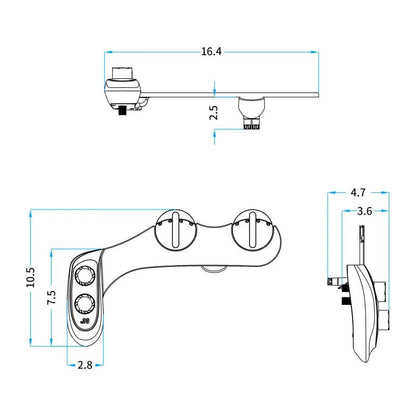 Toilet Bidet Digital Display Women's Washer Temperature Adjustable Non-Electric Self-Cleaning Double Nozzle Hot And Cold Bidet - petguardiansupplies