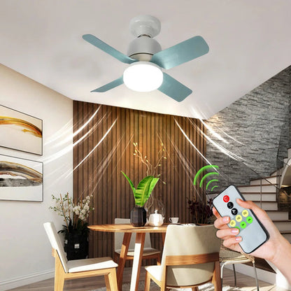 Ceiling Fan Lights E27 14W 85-264V Silent LED Electric Ceiling Fan Lamp With Remote Control for Living Room Bedroom Balcony - petguardiansupplies