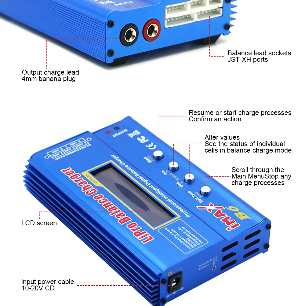 IMAX B6 80W Battery Charger Lipo NiMh Li-ion Ni-Cd Digital Lipro Balance Charger Discharger + AC Power 12V 5A Adapter For Rc Car - petguardiansupplies